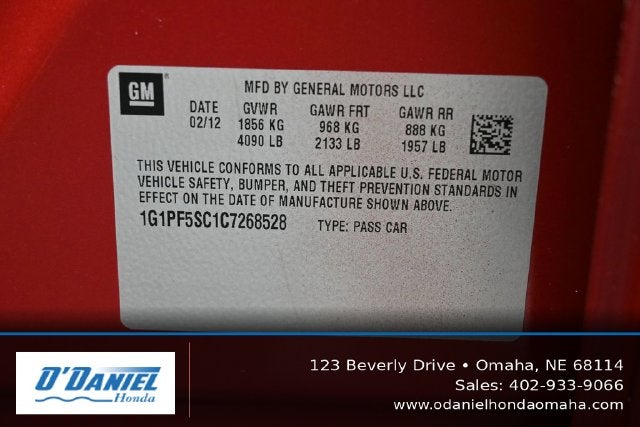 2012 Chevrolet Cruze 1LT