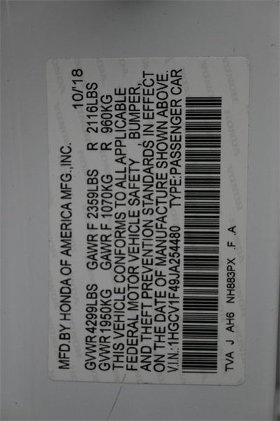 2018 Honda Accord EX