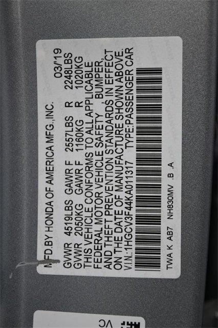 2019 Honda Accord Hybrid EX