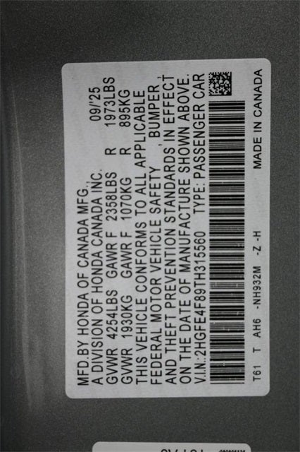 2026 Honda Civic Hybrid Sport