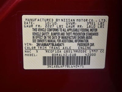 2011 Nissan Sentra 2.0 SL