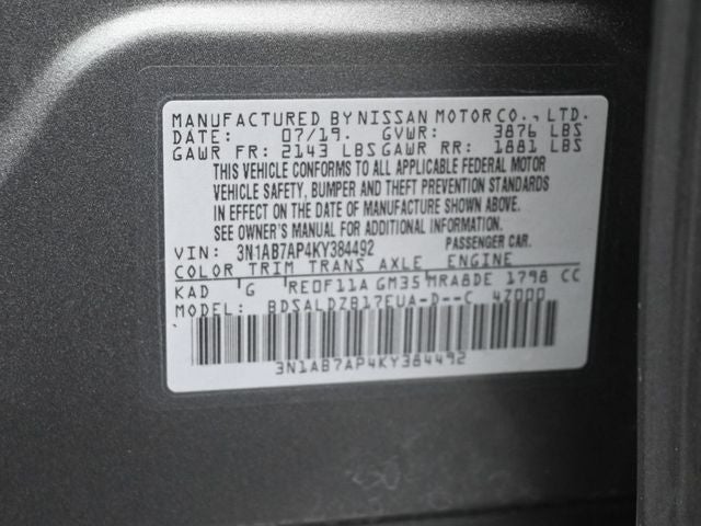 2019 Nissan Sentra SV