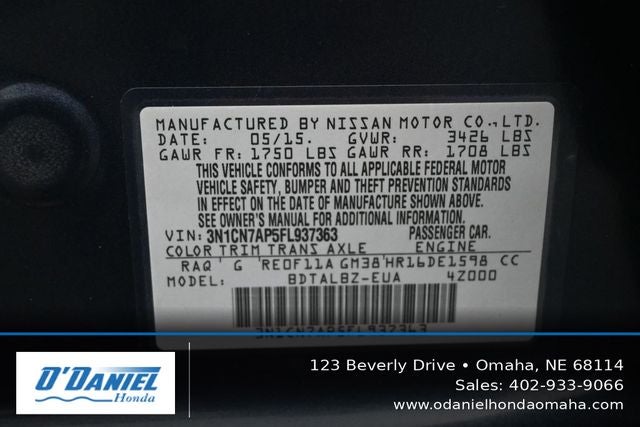 2015 Nissan Versa 1.6 SV