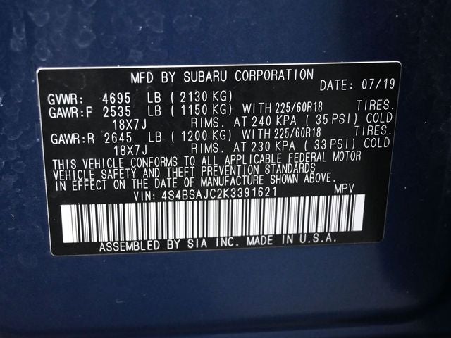 2019 Subaru Outback 2.5i Limited