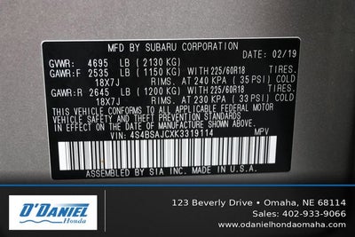 2019 Subaru Outback 2.5i Limited
