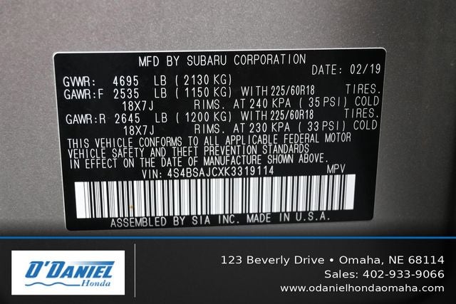 2019 Subaru Outback 2.5i Limited