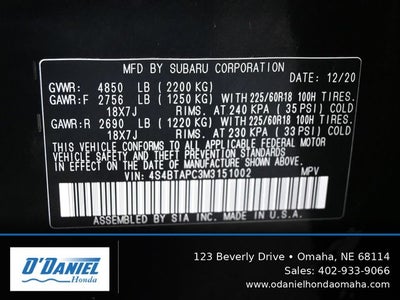 2021 Subaru Outback Touring