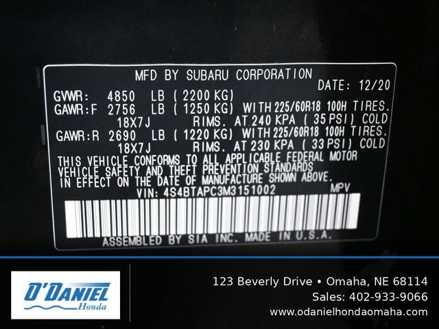 2021 Subaru Outback Touring