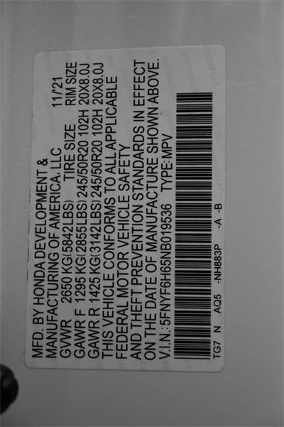 2022 Honda Pilot Touring 7 Passenger