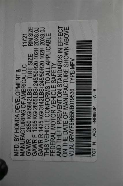 2022 Honda Pilot Touring 7 Passenger