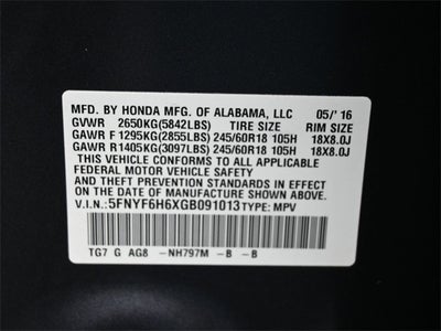 2016 Honda Pilot EX-L w/Honda Sensing