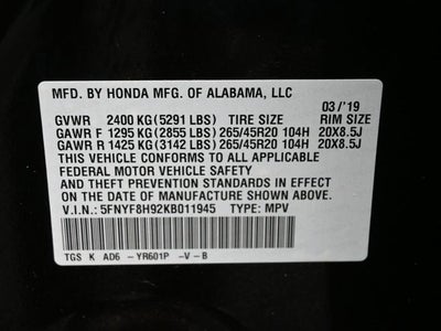 2019 Honda Passport Touring