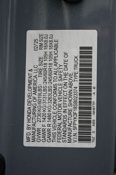 2025 Honda Ridgeline Sport