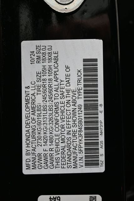 2025 Honda Ridgeline Black Edition