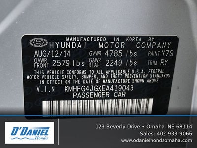 2014 Hyundai Azera Base