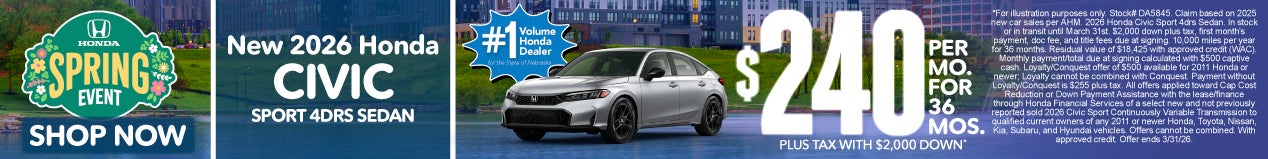 2026 HONDA CIVIC SPORT 4drs SEDAN