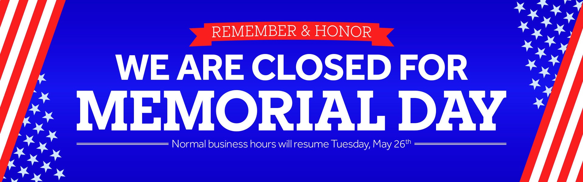 closed memorial day