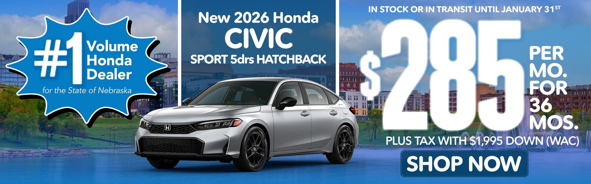 New 2026 Honda Civic Sport 5drs Hatchback