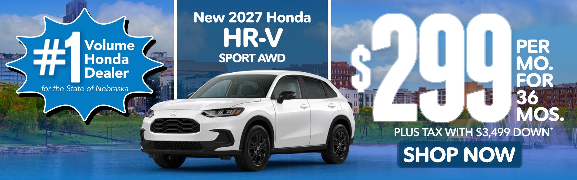 2027 HONDA HRV SPORT AWD	$299 PER MO. FOR 36 MOS. 